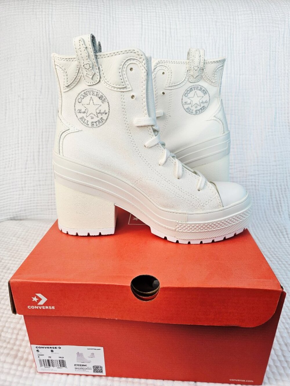 😍NWT😍 Converse Chuck 70 De Luxe Western Heel - Vintage White - Women 8/Men 6 - Picture 3 of 10